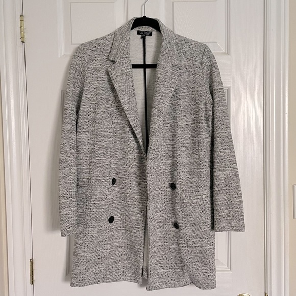 TOPSHOP | Oversized Grey Blazer With Buttons | Size 2 - Picture 3 of 6